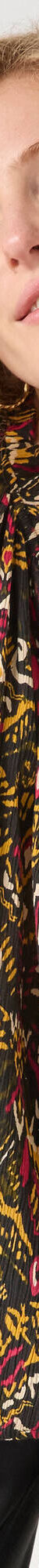 Blouse en voile crépon imprimée ethnnique (noir / multicolore) Blouse en voile crépon imprimée ethnnique (noir / multicolore)